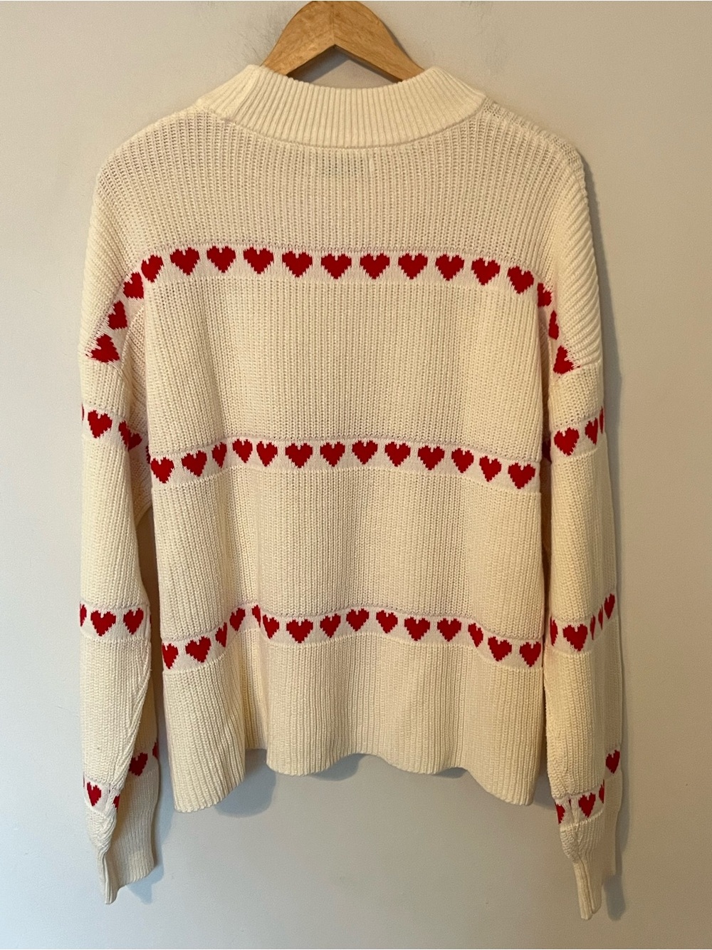 Smash + Tess Heart Print Cream Knit Sweater M/L Coquette - Picture 9 of 11